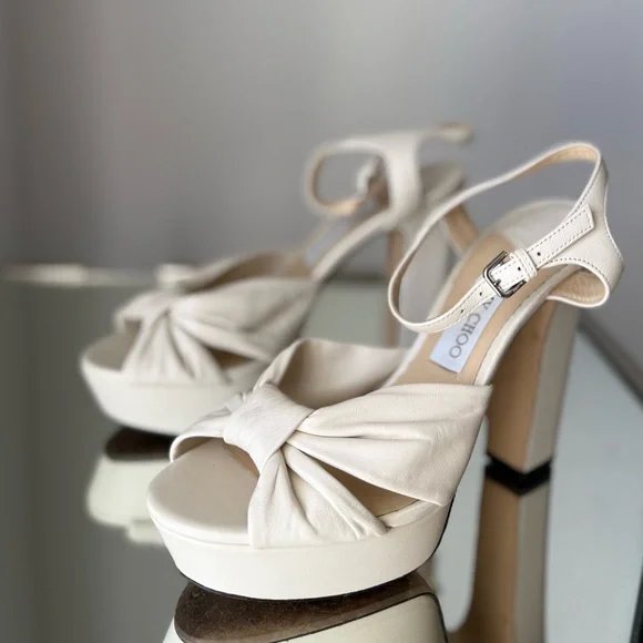 Jimmy Choo Heloise 120MM Leather Platform Sandals $995 39 - Picture 7 of 16